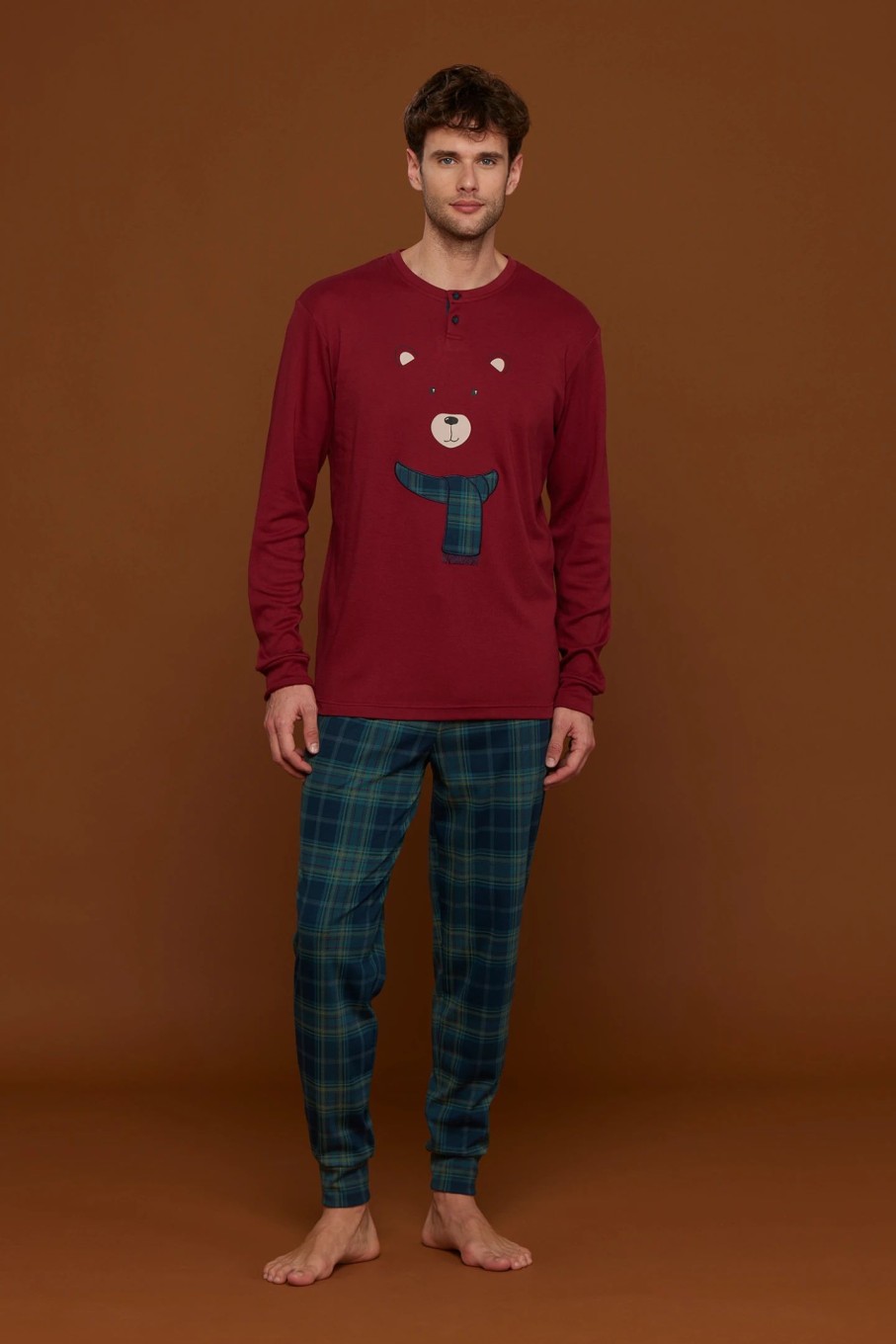 Uomo noidinotte | Pigiama Uomo Caldo Cotone Xmas Bear