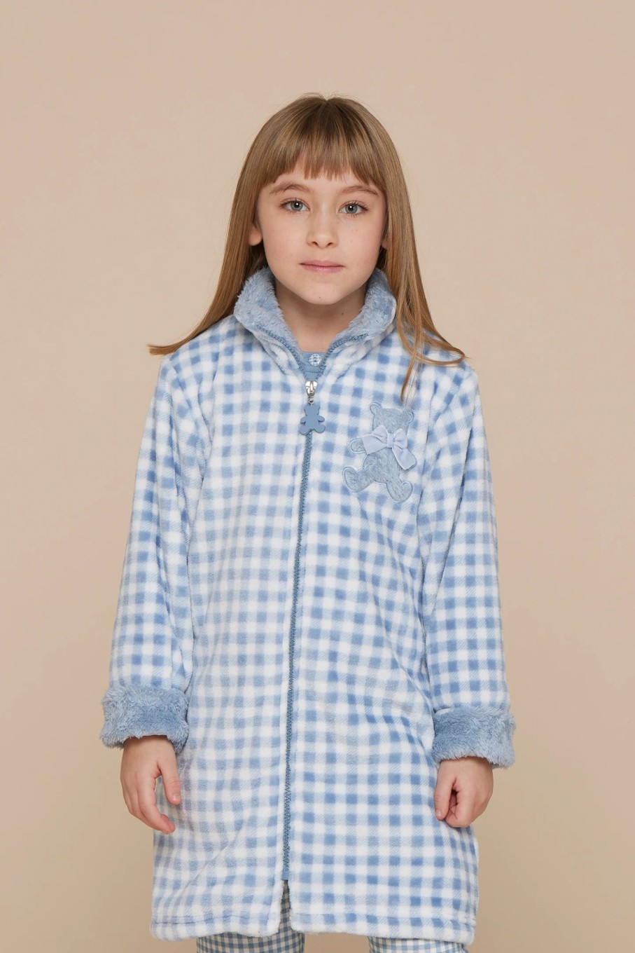 Bambino noidinotte Pigiami E Vestaglie | Vestaglia Bambina Coral Orso Vichy