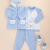 Bambino noidinotte Pigiami E Vestaglie | Completo 3 Pezzi Neonato Coral E Caldo Cotone Marcolino